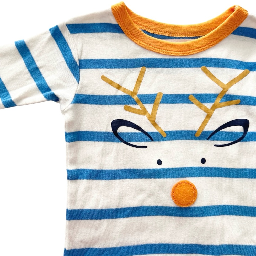 Gap toddler 100% organic cotton reindeer pajamas - Picture 4 of 6